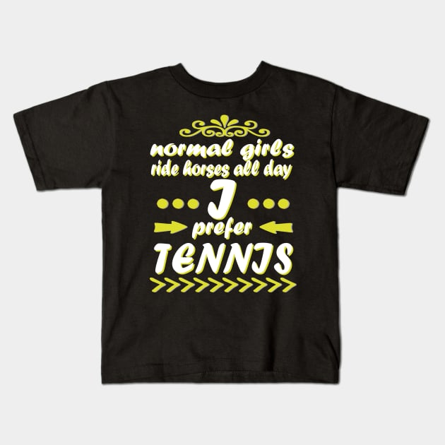 Tennis backhand tennis racket girl gift Kids T-Shirt by FindYourFavouriteDesign